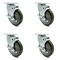 Service Caster 5 Inch Gray Polyurethane Wheel Swivel Top Plate Caster Set with Brake SCC SCC-20S514-PPUB-TLB-4 - alternate 2